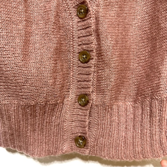 New Banana Republic Peach Lightweight Cable Knit Cardigan Sweater Sz Small - Picture 3 of 14